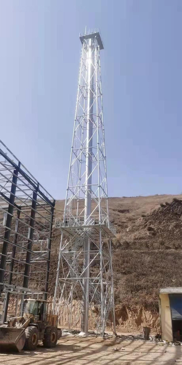 山西興縣50米塔架不銹鋼煙囪項(xiàng)目（口徑DN800mm，高度50m)